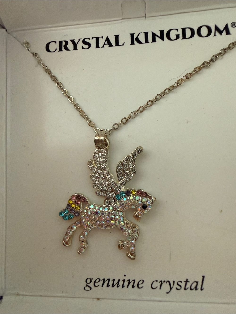 Multicolor Pegasus Pendant Necklace